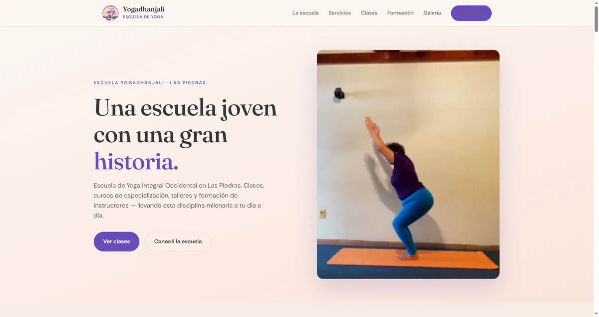 Web de Yogadhanjali · escuela de yoga en Las Piedras